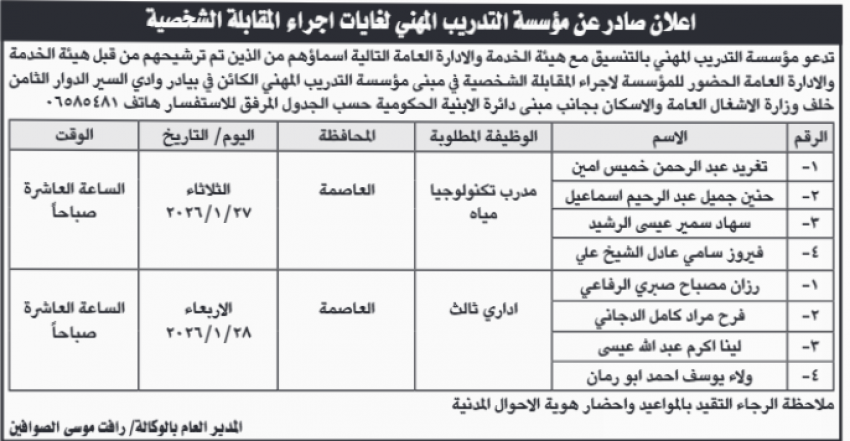 وظائف شاغرة .. وفاقدون لوظائفهم في القطاع العام (أسماء)